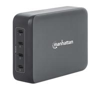 Manhattan Mains USB-C Laptop Charging Station 4-port, Universal charging for ALL laptops (incl power hungry gaming machines & equivalent) with ports to simultaneously charge phones/watches/earpods/etc