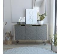 Core Products Manhattan Medium Sideboard With 3 Doors Bleached Pine, Grey