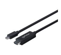 Manhattan Mini DisplayPort 1.2 to HDMI Cable, 4K@60Hz, 1.8m, Male to Male, Black, Three Year Warranty, Polybag