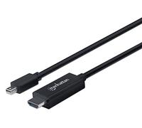 Manhattan Mini DisplayPort 1.2 to HDMI Cable 4K@60Hz 1.8m Male to Male Black Equivalent to MDP2HDMM2MB (except 20cm shorter) Three Year Warranty Polybag