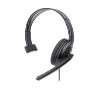Manhattan Mono Over-Ear Headset (USB) (Clearance Pricing) Microphone Boom (padded) Retail Box Packaging Adjustable Headband In-Line Volume Control Ear Cushion USB-A for both sound and mic use cable 1.5m Three Year Warranty