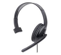 Manhattan Mono Over-Ear Headset (USB) (Clearance Pricing) Microphone Boom (padded) Retail Box Packaging Adjustable Headband In-Line Volume Control Ear Cushion USB-A for both sound and mic use cable 1.5m Three Year Warranty