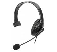 Manhattan Mono Over-Ear Headset (USB), Reversible Microphone Boom (padded), Retail Box Packaging, In-Line Volume/Mute Control, Padded Ear Cushion, USB-A for both sound and mic use, cable 2m, Three Yea