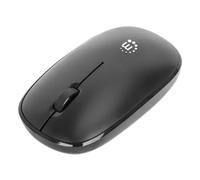 Manhattan MW3050 Wireless Optical Mouse Black 1200dpi 2.4Ghz (up to 10m) USB Ambidextrous Three Button with Scroll Wheel USB-A nano receiver AA battery (included) Low friction base USB version (most p