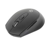 Manhattan MW6020 Wireless Mouse, Black, Adjustable 800/1200/1600dpi via top-mount push-button control, 2.4Ghz (effective range up to 10m), USB, Optical, Ambidextrous, Six Button with Scroll Wheel, USB
