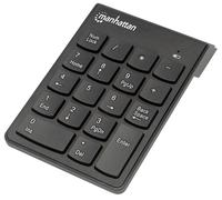 Manhattan Numeric Keypad, Wireless (2.4GHz), USB-A Micro Receiver, 18 Full Size Keys, Black, Membrane Key Switches, Auto Power Management, Range 10m, AAA Battery (included), Windows and Mac, Three Yea