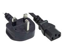 Manhattan Power Cord/Cable, UK 3-pin plug to C13 Female (kettle lead), 1.8m, Black, Polybag