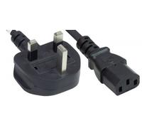 Manhattan Power Cord/Cable, UK 3-pin plug to C13 Female (kettle lead), 1.8m, Black, Polybag