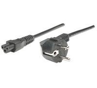 Manhattan Power Cord, Euro 2-Pin Plug to IEC C5 Cloverleaf, 1.8m