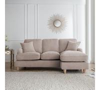 Manhattan Putty Fabric Chaise Corner Sofa - RHF