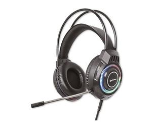 Manhattan RGB LED Over-Ear USB Gaming Headset Wired