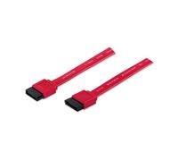 Manhattan SATA Data Cable, 7-Pin, 50cm, Male to Male, 6 Gbps, Red, Polybag