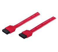 Manhattan SATA Data Cable, 7-Pin, 50cm, Male to Male, 6 Gbps, Red, Polybag