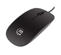 Manhattan Silhouette Sculpted USB Wired Mouse. Black. 1000dpi. USB-A.