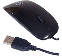 Manhattan Silhouette Sculpted USB Wired Mouse, Black, 1000dpi, USB-A, Optical, Lightweight, Flat, Three Button with Scroll Wheel, Blister