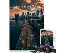 Manhattan Skyline 1000 Pieces Jigsaw Puzzles for Teenagers Memory Training Peaceful Recreation Flawless Cut Nice Gift size 50x75cm