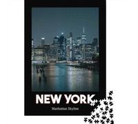 Manhattan Skyline Jigsaw Puzzle for Adults, 1000 Pieces, 52x38cm/1000pcs, Screen-Free Leisure, Evening Leisure And Puzzle Lovers