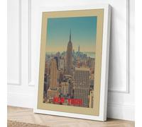 Manhattan Skyline Postcard Canvas Wall Art Print 24x16 Inch