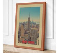 Manhattan Skyline Postcard Canvas Wall Art Print 36x24 Inch