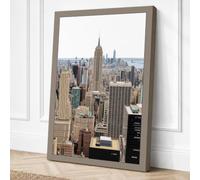 Manhattan Skyline Vintage Canvas Wall Art Print 30x20 Inch