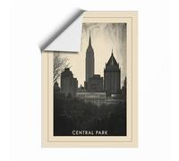 Manhattan Skyline Vintage Unframed Wall Art Print A1 (84.1×59.4cm), Wall Decor for Living Room, Bedroom, Office & Home, Art Gift