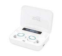 Manhattan Bluetooth Earphones. White. Microphone. Integrated Controls.