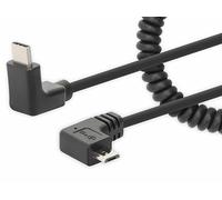 Manhattan Spiral Cable USB-C to Micro USB Charging Cable 1 m Black