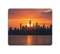 Manhattan Sunset View Gaming Mouse Pad Small Mouse Mat with Stitched Edges Non-Slip Long Desk Pad 12x10 in Desk Mat for Keyboard Home Office Gaming Work