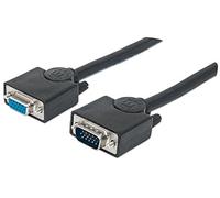 Manhattan SVGA Extension Cable, HD15, 15m, Male to Female, Compatible with VGA, Fully Shielded, Black, Lifetime Warranty, Polybag