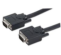 Manhattan SVGA Monitor Cable, HD15, 30m, Male to Male, Compatible with VGA, Fully Shielded, Black, Lifetime Warranty, Polybag