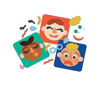 Manhattan Toy 158960 Making Faces 34-Piece Bilingual Emotion Toy for Kids 3 Years and Up for English and French Learning, Multicolour