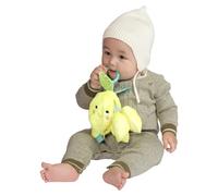 Manhattan Toy Mini-Apple Farm Lemon Baby Travel Toy with Rattle, Squeaker, Crinkle Fabric & Teether Clip-on Attachment