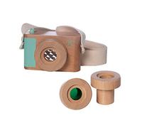 Manhattan Toy Natural Historian Wooden Camera Pretend Time Play with Clear, Green and Kaleidoscope Lenses
