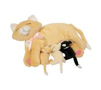 Manhattan Toy Nursing Nina Nurturing Cat Stuffed Animal with Plush Kittens,Orange,25.4cm