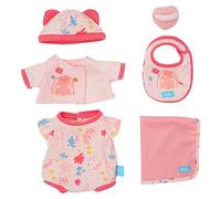 Manhattan Toy Stella Welcome 6 Piece Bringing Home Baby Doll Set with Hat, Bib, Onesie, Cardigan, Magnetic Pacifier and Blanket