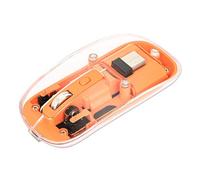Manhattan Transparent Rechargeable Wireless Mouse Clear/Orange Adjustable 800/1200/1600dpi With RGB LED light 2.4Ghz (effective range up to 10m) USB Optical Ambidextrous Four Button with Scroll Wheel