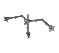 Manhattan Triple Desk Mount for TV & Monitors, For screens: 10" to 27", Clamp Assembly, VESA compatibility: 75x75 and 100x100mm - check the dimensions of the four mounting holes on back of screen to e