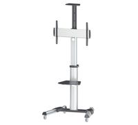 Manhattan TV & Monitor Mount, Trolley Stand, 1 screen, Screen Sizes: 37-65", Silver, VESA 200x200 to 600x400mm, Max 50kg, LFD, Lifetime Warranty