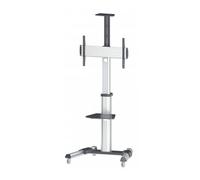 Manhattan TV & Monitor Mount, Trolley Stand, 1 screen, Screen Sizes: 37-65", Silver, VESA 200x200 to 600x400mm, Max 50kg, LFD, Lifetime Warranty