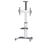 Manhattan TV & Monitor Mount, Trolley Stand, 1 screen, Screen Sizes: 37-65", Silver, VESA 200x200 to 600x400mm, Max 50kg, LFD, Lifetime Warranty