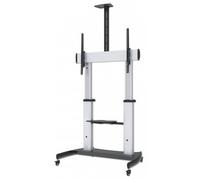 Manhattan TV & Monitor Mount Trolley Stand 1 screen Screen Sizes: 60-100" Silver/Black VESA 200x200 to 800x600mm Max 100kg Height adjustable 1200 to 1685mm Camera and AV shelves Aluminium LFD Lifetime Warranty 100 kg 152.4 cm (60") 2.54