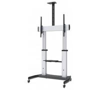 Manhattan TV & Monitor Mount Trolley Stand 1 screen Screen Sizes: 60-100" Silver/Black VESA 200x200 to 800x600mm Max 100kg Height adjustable 1200 to 1685mm Camera and AV shelves Aluminium LFD Lifetime Warranty 100 kg 152.4 cm (60") 2.54