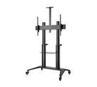 Manhattan TV & Monitor Mount Trolley Stand 1 screen Screen Sizes: 70-120" Black VESA 200x200 to 1000x600mm Max 140kg Height adjustable 1250 to 1600mm Camera and AV shelves Aluminium LFD Lifetime Warranty 3.05 m (120") 200 x 200 mm 1000