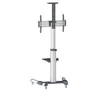 Manhattan TV & Monitor Mount, Trolley Stand, 1 screen, Screen Sizes: 37-65", Silver, VESA 200x200 to 600x400mm, Max 50kg, LFD, Lifetime Warranty