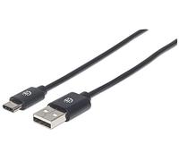Manhattan 354936 USB cable USB 2.0 USB-A to USB-C Black 3.00 m