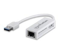 Manhattan USB-A Fast Ethernet Adapter 10/100 Mbps Network 480 Mbps (USB 2.0) Hi-Speed USB RJ45 White Three Year Warranty