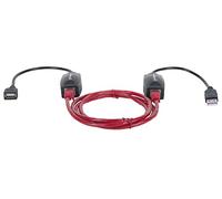 Manhattan USB-A Line Extender, for use with RJ45 network cable (not included), extends USB Device up to 60m, bus power, Cat5e/Cat6/Cat6A RJ45 network cables suitable, Black, 3 Year Warranty, Blister