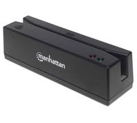 Manhattan USB-A Magnetic Strip Card Reader, Triple Track Reader, Keyboard Wedge Decoder, Cable 1.5m, Black, Three Year Warranty