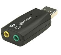 Manhattan USB-A Sound Adapter, USB-A to 3.5 mm Mic-in and Audio-Out ports, 480 M