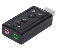 Manhattan USB-A Sound Adapter, USB-A to 3.5mm Mic-in and Audio-Out ports